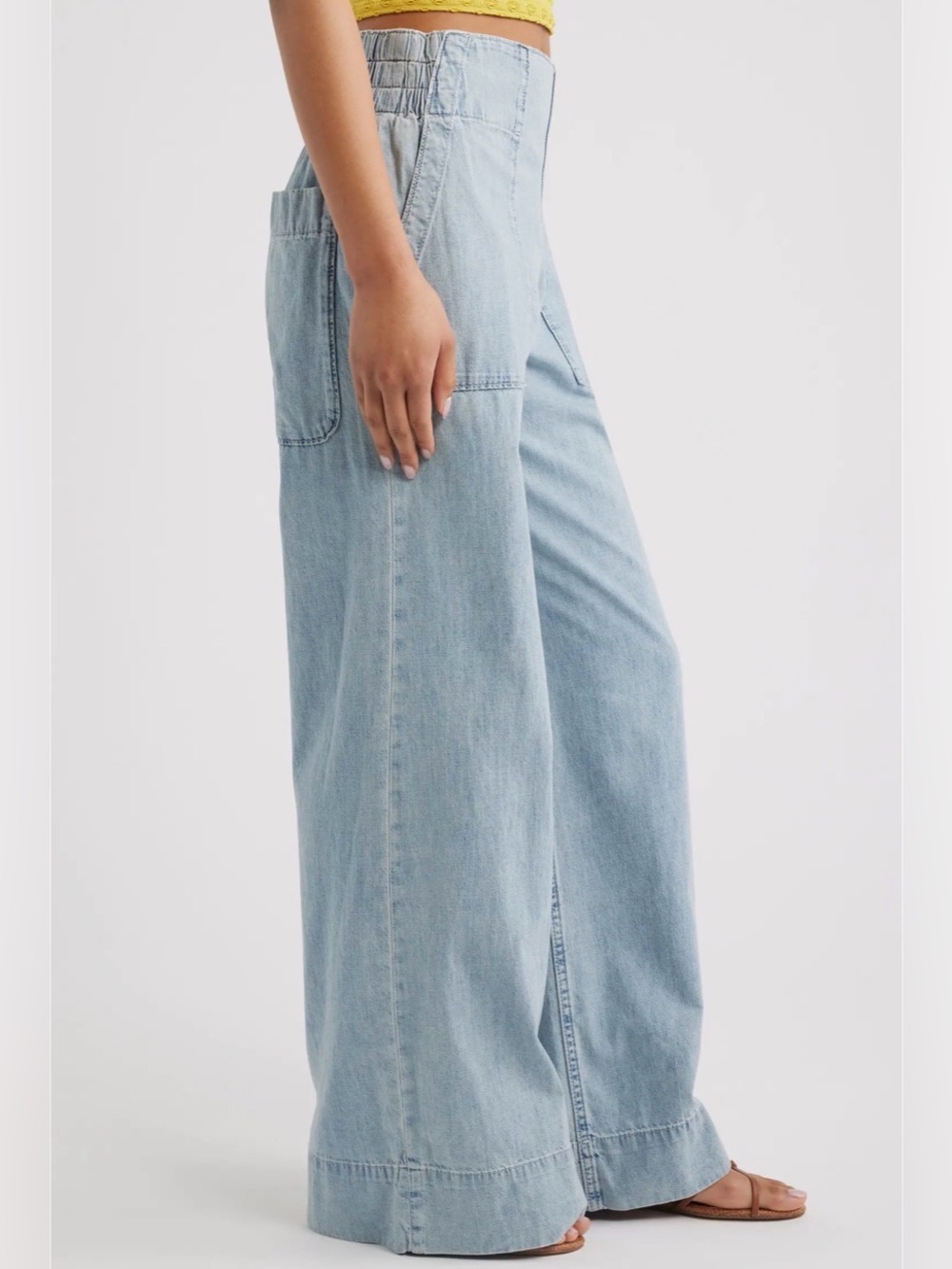 We The Free Breezy Pull-On Wide Leg Jeans Free People - Picture 3 of 10